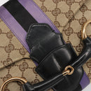 GUCCI GG Canvas Horsebit Sherry Line Bag Beige Gold 129500 Auth yk20593SAV-9