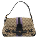 GUCCI GG Canvas Horsebit Sherry Line Bag Beige Gold 129500 Auth yk20593SAV-13