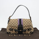 GUCCI GG Canvas Horsebit Sherry Line Bag Beige Gold 129500 Auth yk20593SAV-12