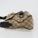 GUCCI GG Canvas Horsebit Sherry Line Bag Beige Gold 129500 Auth yk20593SAV-4