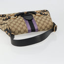 GUCCI GG Canvas Horsebit Sherry Line Bag Beige Gold 129500 Auth yk20593SAV-7