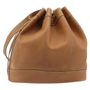 HERMES Market GM Shoulder Bag Epsom Brown Gold Auth yk20594-1