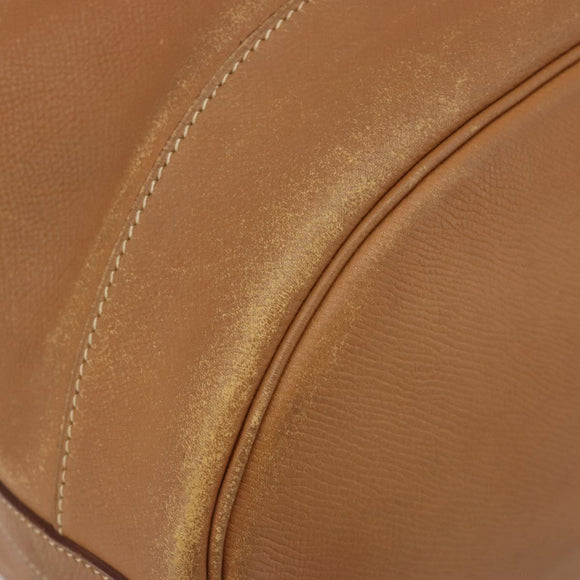 HERMES Market GM Shoulder Bag Epsom Brown Gold Auth yk20594