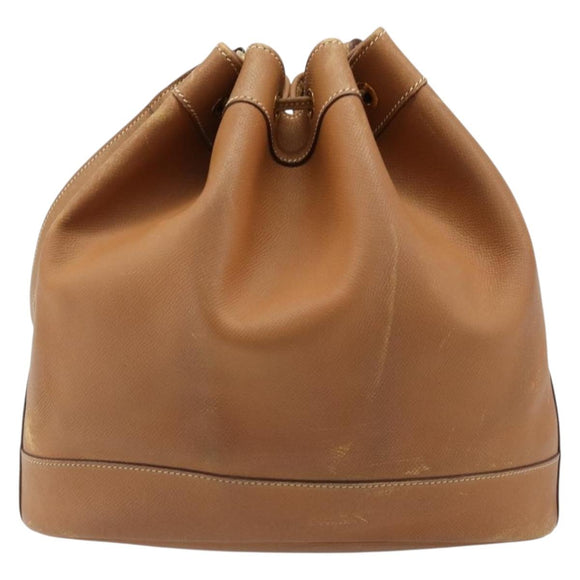 HERMES Market GM Shoulder Bag Epsom Brown Gold Auth yk20594