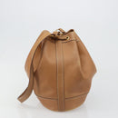 HERMES Market GM Shoulder Bag Epsom Brown Gold Auth yk20594-3