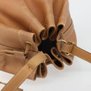 HERMES Market GM Shoulder Bag Epsom Brown Gold Auth yk20594-6