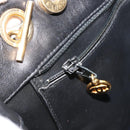 CHANEL COCO Mark Chain Tote Bag Leather Black Gold CC Auth yk20595-20