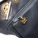 CHANEL COCO Mark Chain Tote Bag Leather Black Gold CC Auth yk20595-21