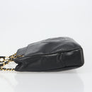 CHANEL COCO Mark Chain Tote Bag Leather Black Gold CC Auth yk20595-4