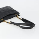 CHANEL COCO Mark Chain Tote Bag Leather Black Gold CC Auth yk20595-7