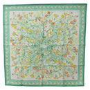 HERMES Carre 90 Scarf ""OEillets sauvages et autres"" Silk Green Auth yk20596M-1