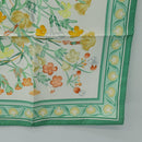 HERMES Carre 90 Scarf ""OEillets sauvages et autres"" Silk Green Auth yk20596M-10