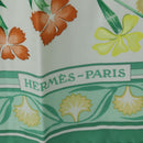 HERMES Carre 90 Scarf ""OEillets sauvages et autres"" Silk Green Auth yk20596M-14