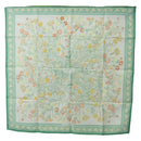 HERMES Carre 90 Scarf ""OEillets sauvages et autres"" Silk Green Auth yk20596M-15