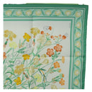 HERMES Carre 90 Scarf ""OEillets sauvages et autres"" Silk Green Auth yk20596M-4