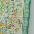 HERMES Carre 90 Scarf ""OEillets sauvages et autres"" Silk Green Auth yk20596M-7