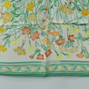 HERMES Carre 90 Scarf ""OEillets sauvages et autres"" Silk Green Auth yk20596M-9