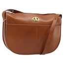 Christian Dior Shoulder Bag Leather Brown Gold Auth yk20599-1