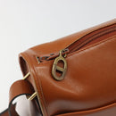 Christian Dior Shoulder Bag Leather Brown Gold Auth yk20599-15