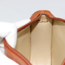 Christian Dior Shoulder Bag Leather Brown Gold Auth yk20599-19