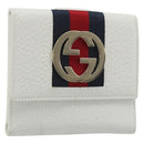 GUCCI Interlocking Sherry Line Wallet Leather White Gold 131020 Auth yk20600A-1