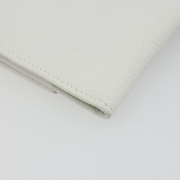 GUCCI Interlocking Sherry Line Wallet Leather White Gold 131020 Auth yk20600A