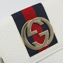 GUCCI Interlocking Sherry Line Wallet Leather White Gold 131020 Auth yk20600A-17