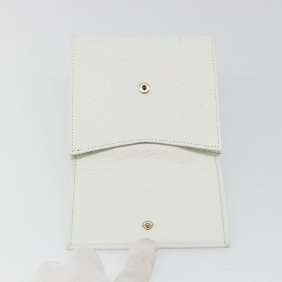 GUCCI Interlocking Sherry Line Wallet Leather White Gold 131020 Auth yk20600A