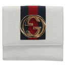 GUCCI Interlocking Sherry Line Wallet Leather White Gold 131020 Auth yk20600A-13