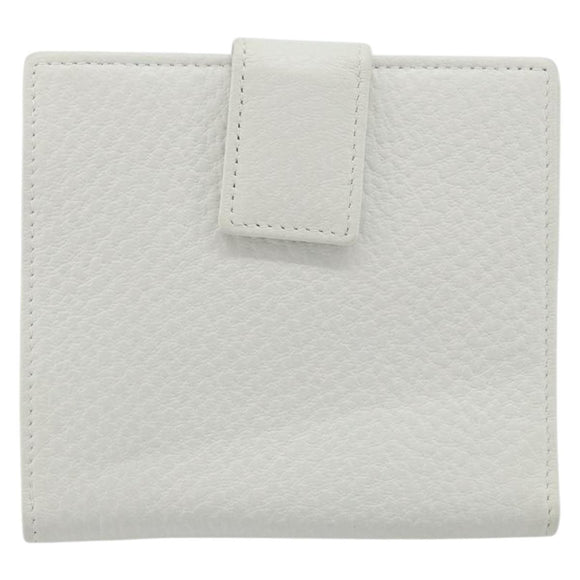 GUCCI Interlocking Sherry Line Wallet Leather White Gold 131020 Auth yk20600A