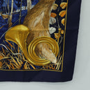 HERMES Carre 90 Scarf ""CHASSE au BOIS"" Silk Navy Auth yk20604M-10
