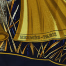 HERMES Carre 90 Scarf ""CHASSE au BOIS"" Silk Navy Auth yk20604M-12