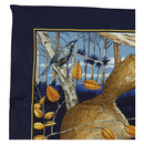 HERMES Carre 90 Scarf ""CHASSE au BOIS"" Silk Navy Auth yk20604M-2