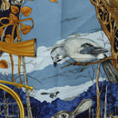 HERMES Carre 90 Scarf ""CHASSE au BOIS"" Silk Navy Auth yk20604M-6