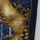 HERMES Carre 90 Scarf ""CHASSE au BOIS"" Silk Navy Auth yk20604M-7