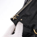 Miu Miu Hand Bag Leather 2way Black Gold Auth yk20607SAM-19
