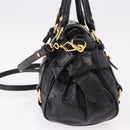 Miu Miu Hand Bag Leather 2way Black Gold Auth yk20607SAM-3