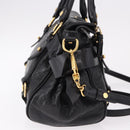 Miu Miu Hand Bag Leather 2way Black Gold Auth yk20607SAM-4