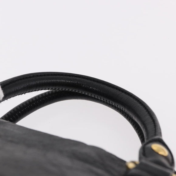 Miu Miu Hand Bag Leather 2way Black Gold Auth yk20607SAM