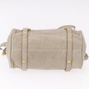 Miu Miu Hand Bag Leather 2way Gray Gold Auth yk20608SAM-5