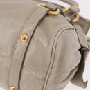 Miu Miu Hand Bag Leather 2way Gray Gold Auth yk20608SAM-16