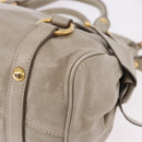 Miu Miu Hand Bag Leather 2way Gray Gold Auth yk20608SAM-18