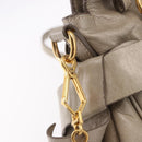Miu Miu Hand Bag Leather 2way Gray Gold Auth yk20608SAM-19
