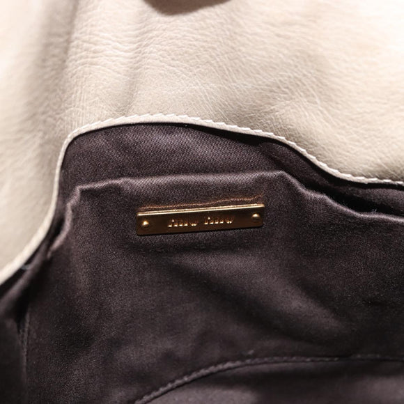 Miu Miu Hand Bag Leather 2way Gray Gold Auth yk20608SAM