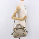 Miu Miu Hand Bag Leather 2way Gray Gold Auth yk20608SAM-25