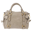 Miu Miu Hand Bag Leather 2way Gray Gold Auth yk20608SAM-2