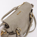 Miu Miu Hand Bag Leather 2way Gray Gold Auth yk20608SAM-6