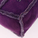 CHANEL Choco Bar Shoulder Bag Mouton Purple Silver CC Auth yk20610A-15