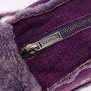 CHANEL Choco Bar Shoulder Bag Mouton Purple Silver CC Auth yk20610A-10