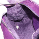 CHANEL Choco Bar Shoulder Bag Mouton Purple Silver CC Auth yk20610A-19